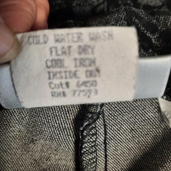 VINTAGE MATCH WOMEN'S SZ 8 GRAY- BLACK FLORAL‎ FLARE SIDE ZIP PANTS - Picture 8 of 9